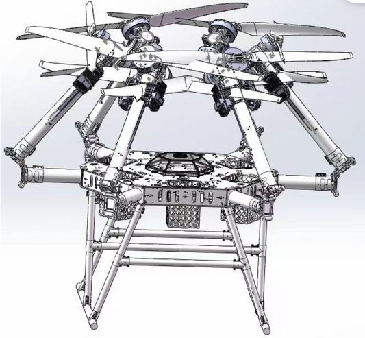 MPS400 - 200kg Payload UAV - Powered by Hobbywing X15; Hexacopter, Coaxial 12-Rotor Configuration